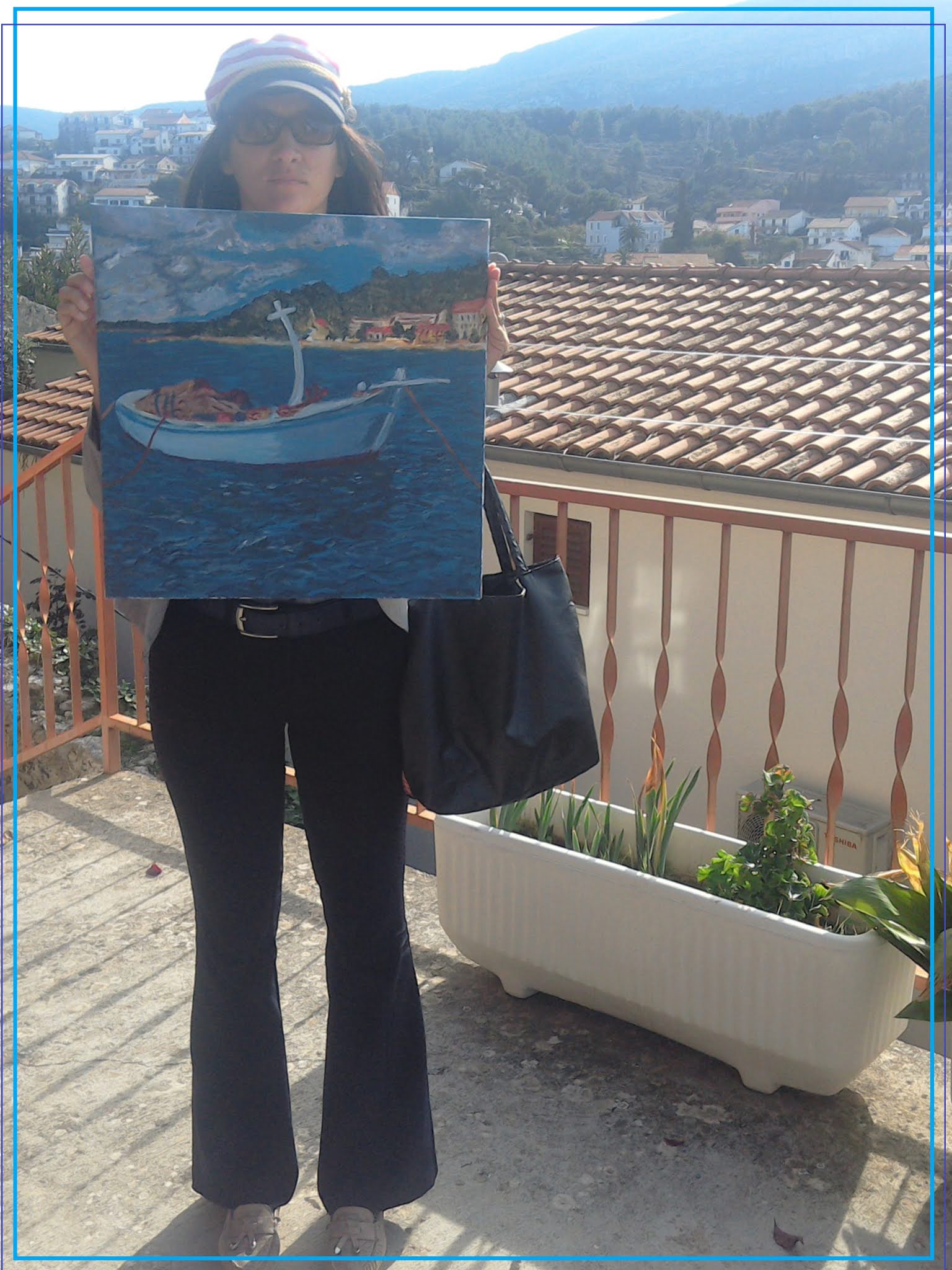 A FISHING BOAT IN HVAR TOWN (ACRYLIC PAINTING ON CANVAS)