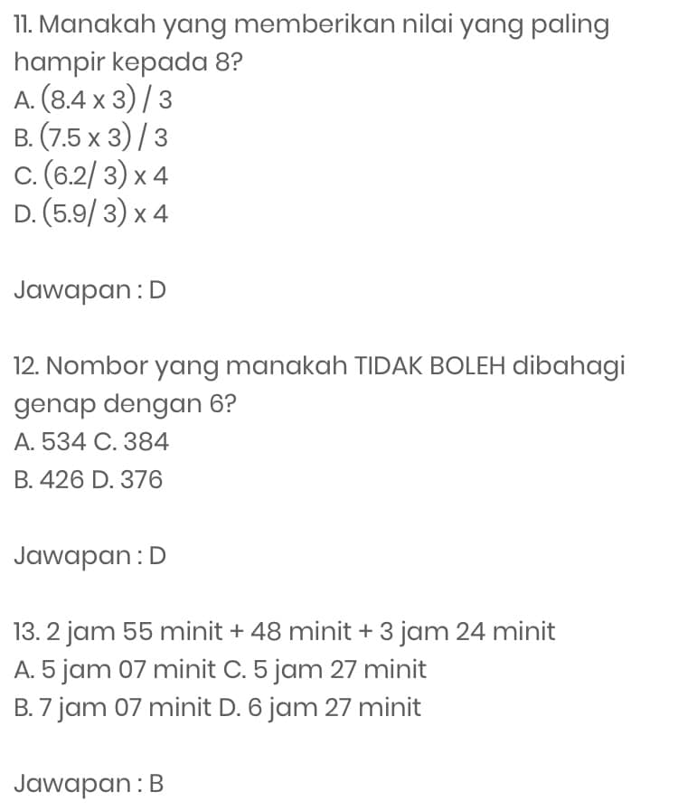 Contoh Soalan Psikometrik SPA 2019