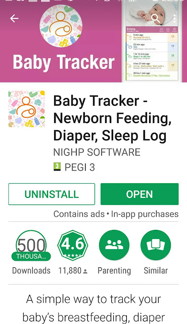 Imagine cu aplicația Baby Tracker din magazinul Google Play, pentru Android