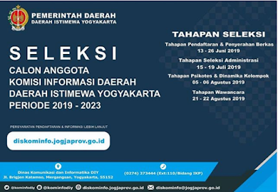  Penerimaan Calon Anggota Komisi Informasi Daerah  K 13: Pengumuman  Penerimaan Calon Anggota Komisi Informasi Daerah (KID) Daerah Istimewa Yogyakarta Periode 2019-2023