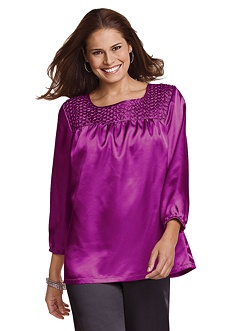 Chelsea Studio® satin plus size blouse