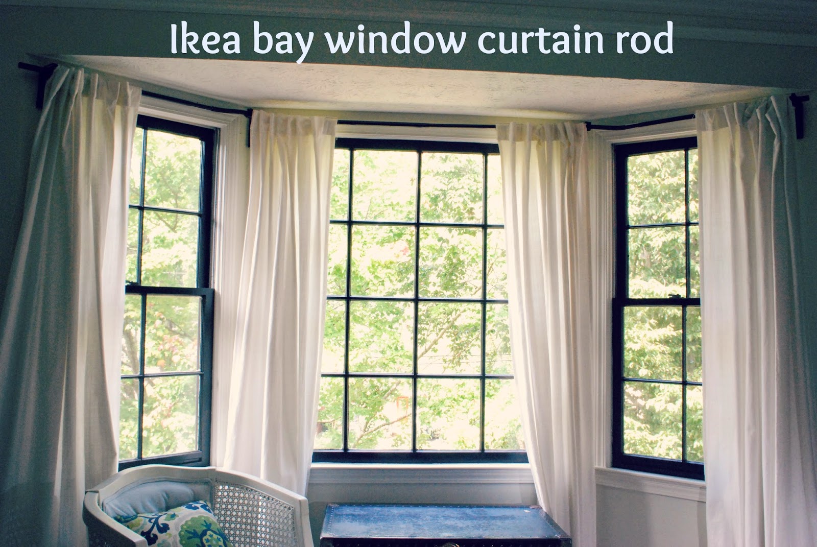 Between Blue and Yellow: Bay window curtain rod