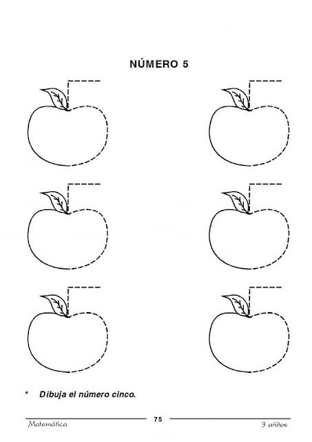 Número 5 de Lógico Matemático de 3 años