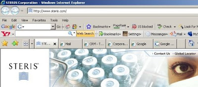 Internet Explorer 7 Steris Corporation first tab