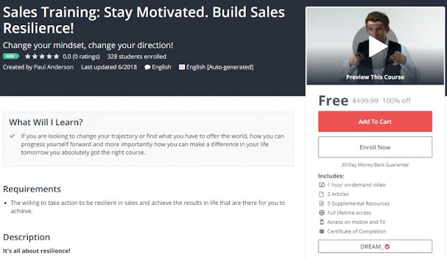 [100% Off] Sales Training: Stay Motivated. Build Sales Resilience!| Worth 199,99$