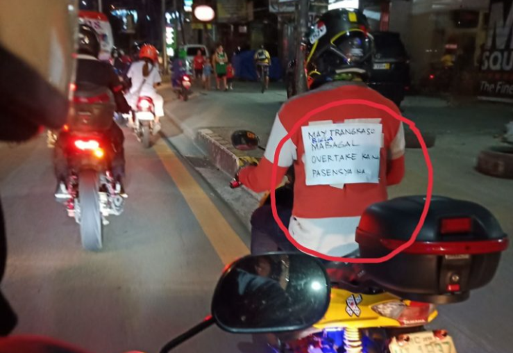 Driver na may sakit, naglagay ng note sa kanyang likuran, umani ng simpatya sa mga netizens