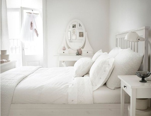 white bed