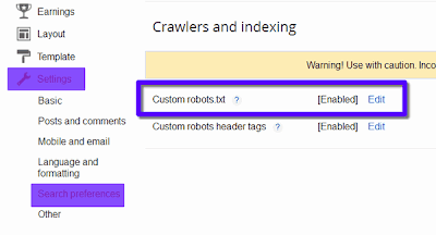 Cara Setting Robot.txt Blogger Terbaru