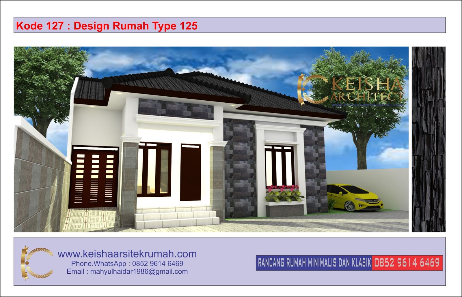 KODE 127 DESAIN RUMAH TYPE 125 LOKASI MONTASIK ACEH BESAR DESAIN RUMAH MINIMALIS KLASIK DAN RAB TAHUN 2021 WWWKEISHAARSITEKRUMAHCOM