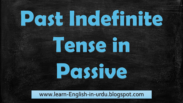 The Past Indefinite Tense in Passive