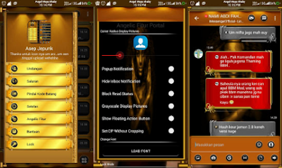 BBM Mod Black Gold Angelic Base Transparan 3.1.0.13 Apk