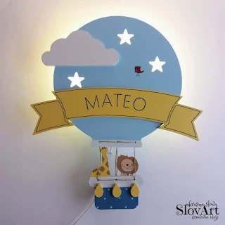 Zidna lampa balon sa imenom Mateo