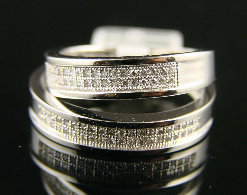ladies mens wedding band diamond ring dual set 40 ct