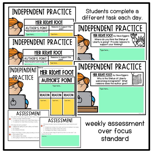 How to teach author's point and reasons, including author's point and reasons anchor chart and author's point and reasons graphic organizers.