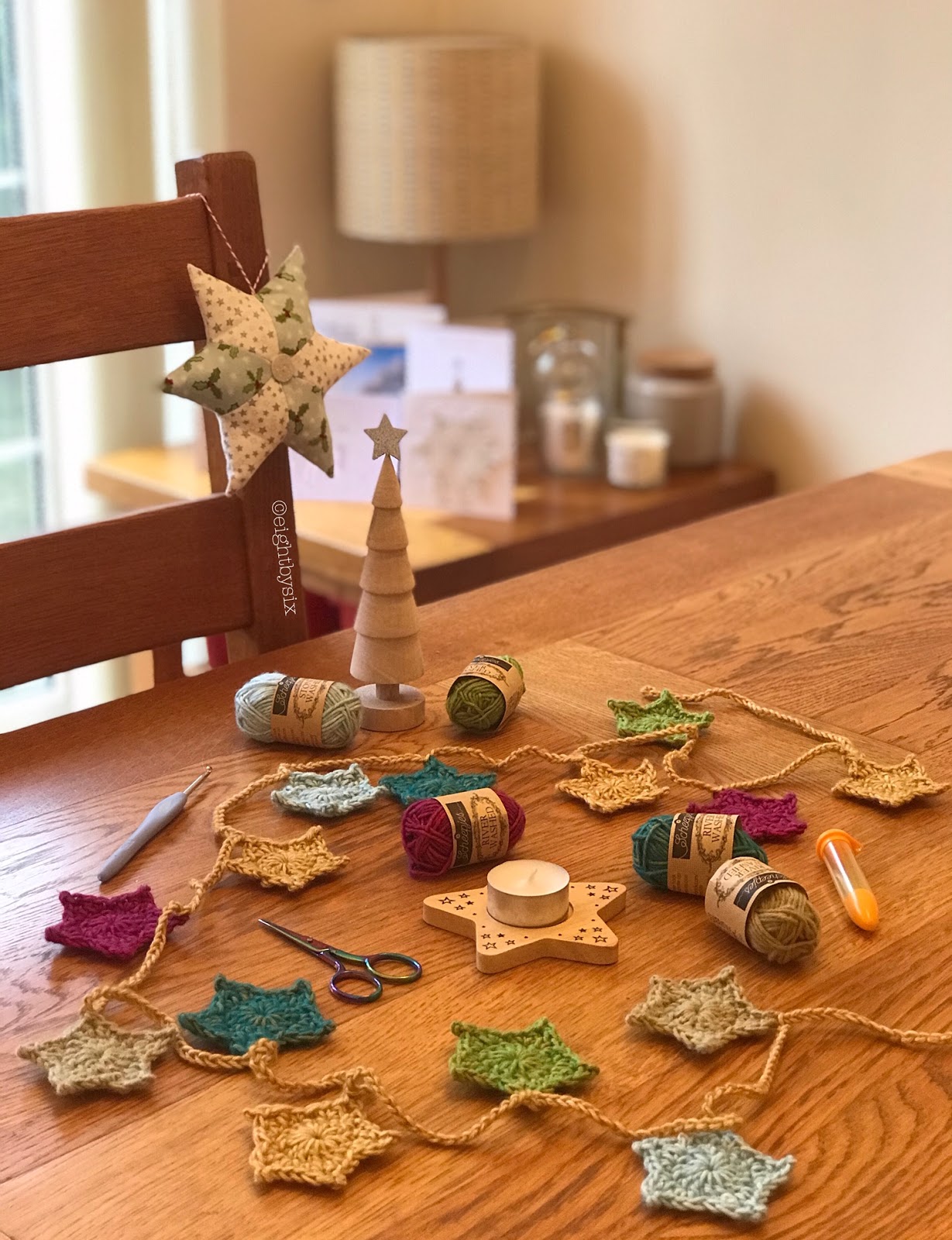crochet star garland