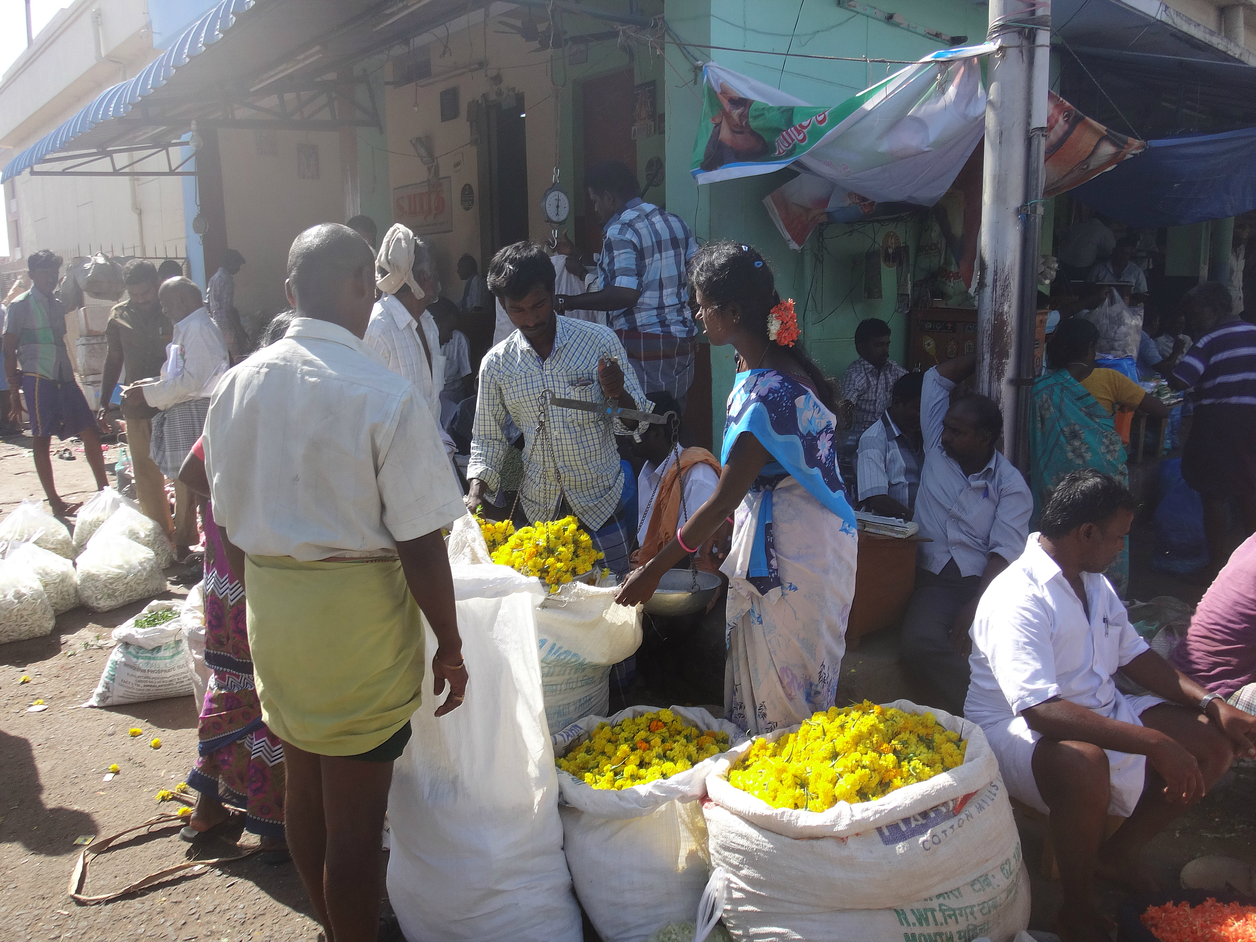 Marché aux fleurs de Maduraï