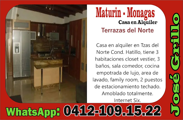 alquiler de casas en tipuro maturin