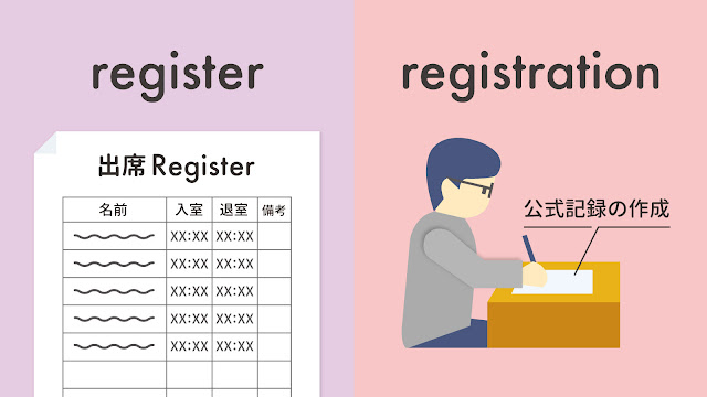 register と registration の違い
