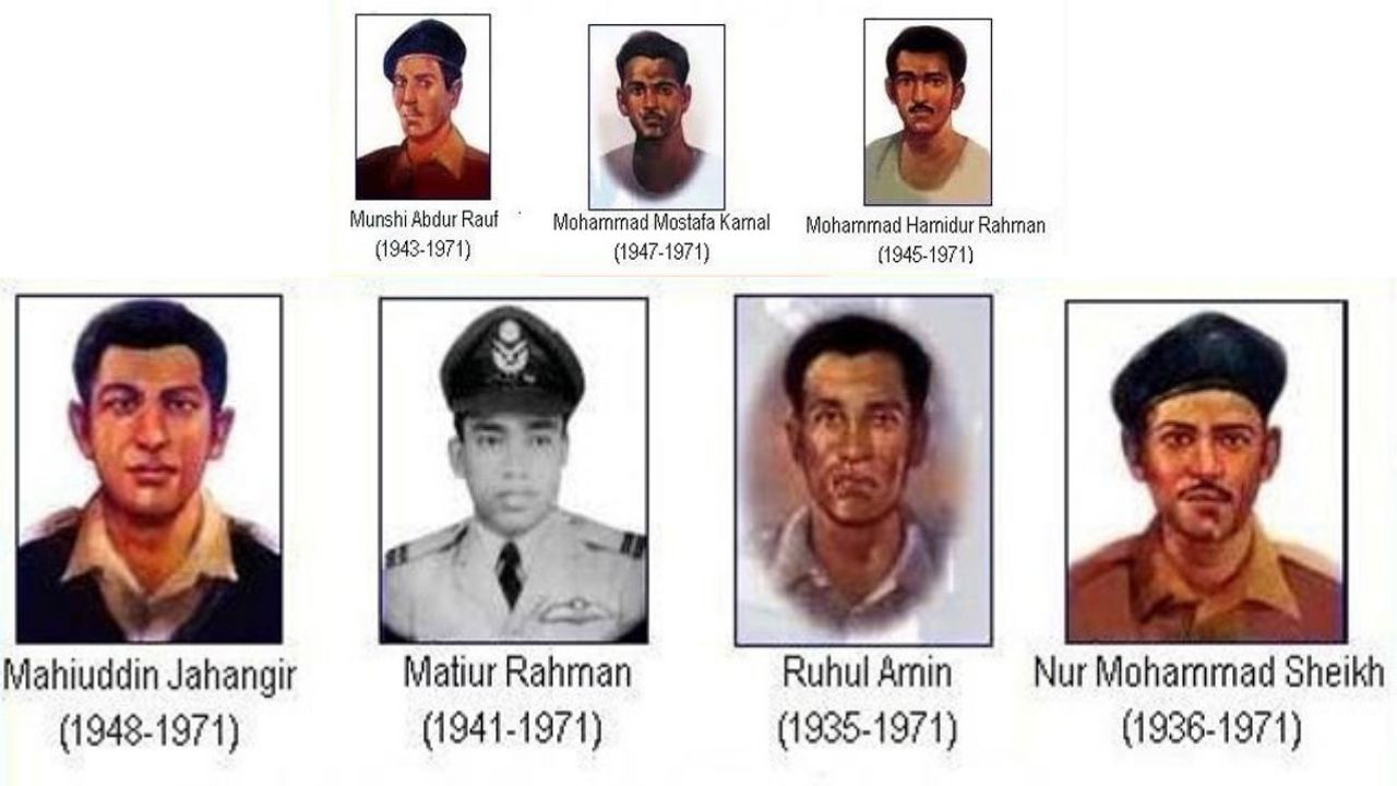 Seven (7) Bir Sreshtho of Bangladesh liberation War.The Seven most valiant hero's of Bangladesh.