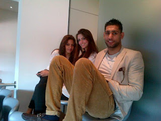 Boxer Amir Khan and Faryal Makhdoom with friend