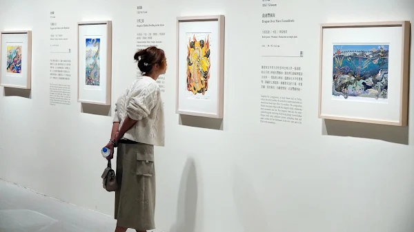 ▲國美館「龍騰福聚─龍年年畫特展」展場。（記者林明佑攝）