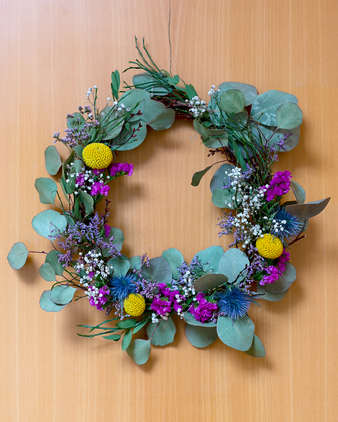 Pretty Floral Door Wreath DIY Kit from Grimms Garten