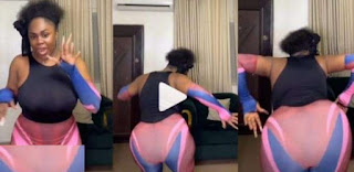 “This nya$h resemble calabash” ~ Reactions stirs as Comedian Nons Miraj flaunts her massive behind on display in new video [watch]