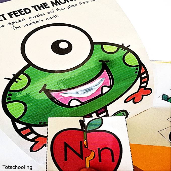 Feed The Monster Alphabet Puzzles Totschooling Toddler Preschool Kindergarten Educational Printables