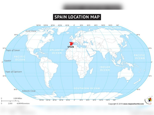 Spain On A World Map