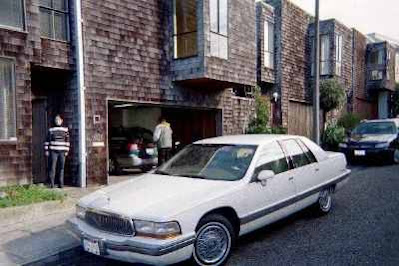 Dad's car out front of Martin's House.