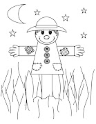 So here is the coloring page for the Scarecrow: