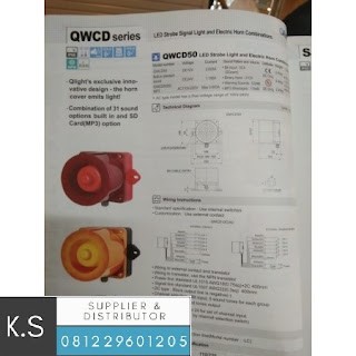 Jual Lampu Sirine Qlight Warning QWCD35 220VAC Merah dan Orange di Jakarta