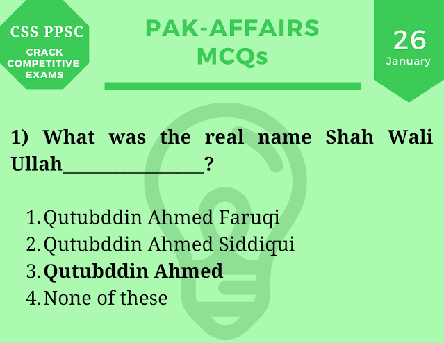 Daily Pakistan Affairs MCQs