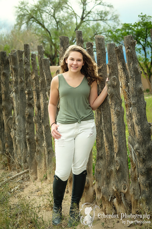 professional photo of a high school senior in Corrales