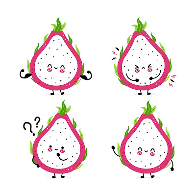 Pencil Sketch and Free Cartoon Images of Dragon Fruit