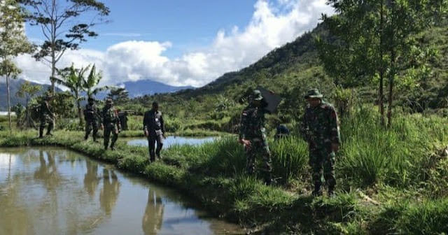 TNI ajarkan Budi Daya Ikan Manfaatkan Potensi Perairan di Okbibab Pegunungan Bintang
