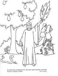 god punishing the adam and eve coloring pages and pictures