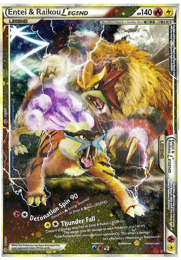 Today's Pokemon Card of the Day is Raikou & Entei Legend from the Unleashed 