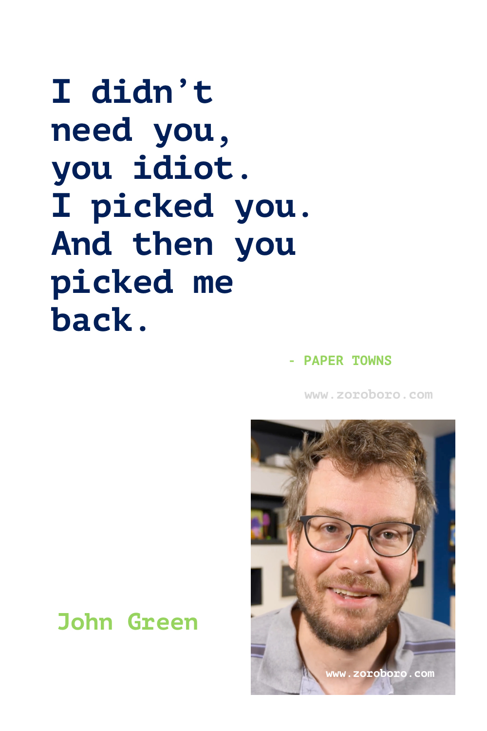 John Green Quotes, John Green Books Quotes, John Green The Fault in Our Stars, John Green Looking for Alaska, John Green Paper Towns & John Green Turtles All the Way Down Quotes, John Green Quotes.