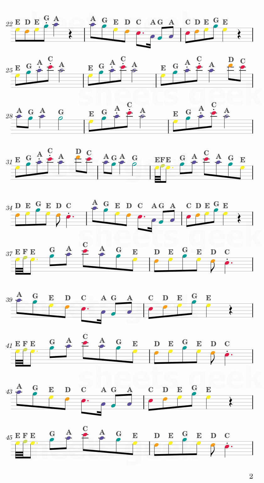 DDAENG - BTS RM, SUGA, j-hope Easy Sheet Music Free for piano, keyboard, flute, violin, sax, cello page 2