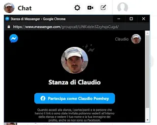 stanza video su Messenger rooms messenger