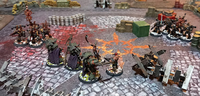 Warhammer 40k three-way battle report: Black Legion vs Death Guard vs World Eaters, 500pts