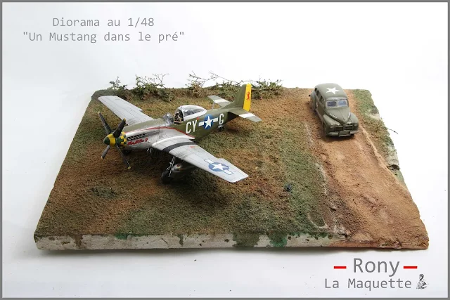 Création de la base du diorama P-51D mustang de Tamiya au 1/48.