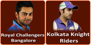 RCB Vs KKR IPL match is on 11 April 2013.