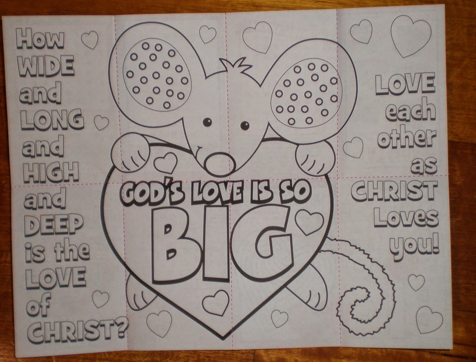 Petersham Bible Book & Tract Depot God's Love is So Big Activity Sheet