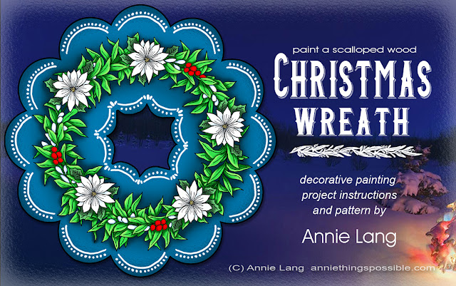 Annie Lang's Scalloped Wood Christmas Wreath DIY painting project because Annie Things Possible