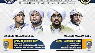 Jadwal Majlis Nurul Musthofa, 21 - 26 Oktober 2019