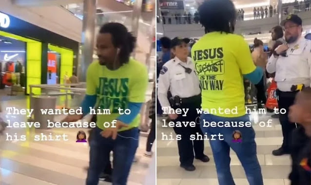 Homem é forçado a tirar camiseta 'Jesus Salva’ para não ofender clientes de shopping
