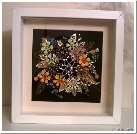 Framed jewellery collage