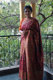 Red Kani saree